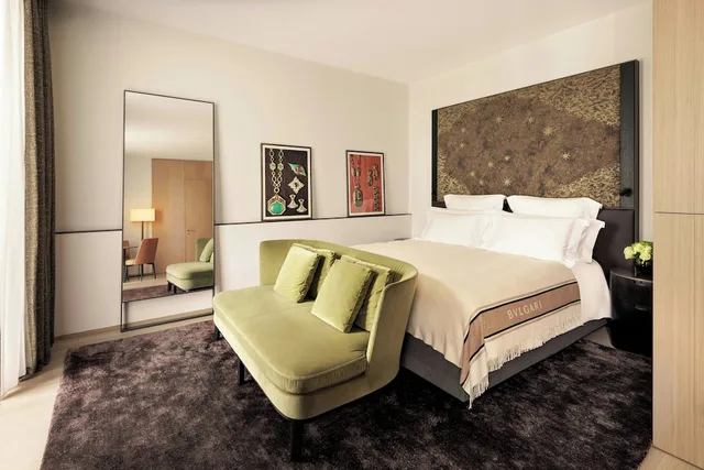 1 Bedroom, Junior Suite, Studio, King Bed, Garden View، Bulgari Hotel Milano 4/9