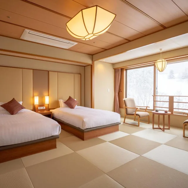 غرفة قياسية بسريرين منفصلين، Zao Kokusai Hotel 5/6