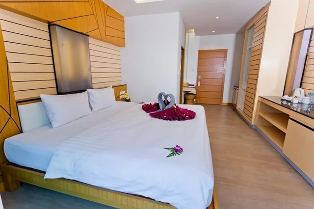 غرفة بسرير مزدوج أو سريرين منفصلين بإطلالة على البحر، Anda Beachside Hotel 1/5