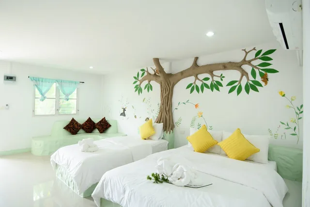 غرفة عائلية بسرير مزدوج وسرير فردي، Khun Khao Tamnan Prai Resort 7/10