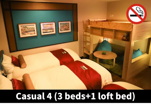Casual, 4 Beds, Loft Bed، Hotel K6 Osaka Namba 3/10