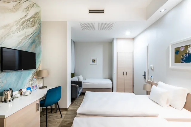 غرفة بسرير مزدوج أو سريرين منفصلين بإطلالة على المدينة، Atrium Hotel by Mellow Mood Hotels 4/6