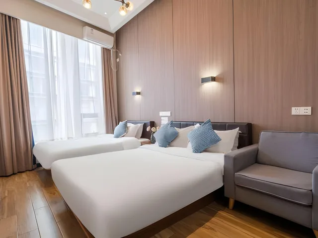 غرفة عائلية بسرير مزدوج وسرير فردي، Shanghai Meego Youth Hostel 1/1
