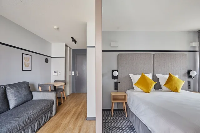 شقة بسريرين منفصلين مع سرير سحّاب إضافي، Appart'hotel Odalys City - Lyon Centre Confluence 2/10