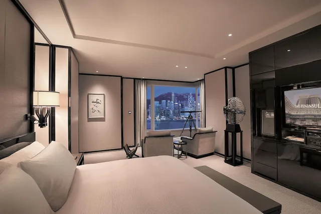 جناح ديلوكس بسرير كينج بإطلالة على المرفأ، The Peninsula Hong Kong 3/9