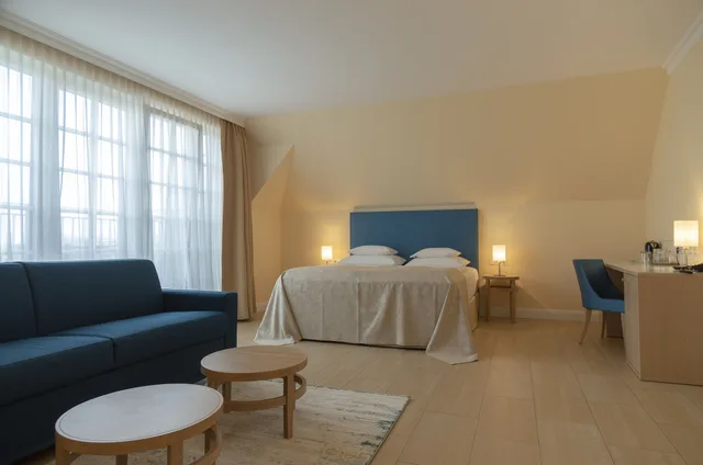 غرفة عائلية بسرير كينج بإطلالة على الحديقة مع أريكة، Hotel Spiess Spiess Appartement Pension 7/10