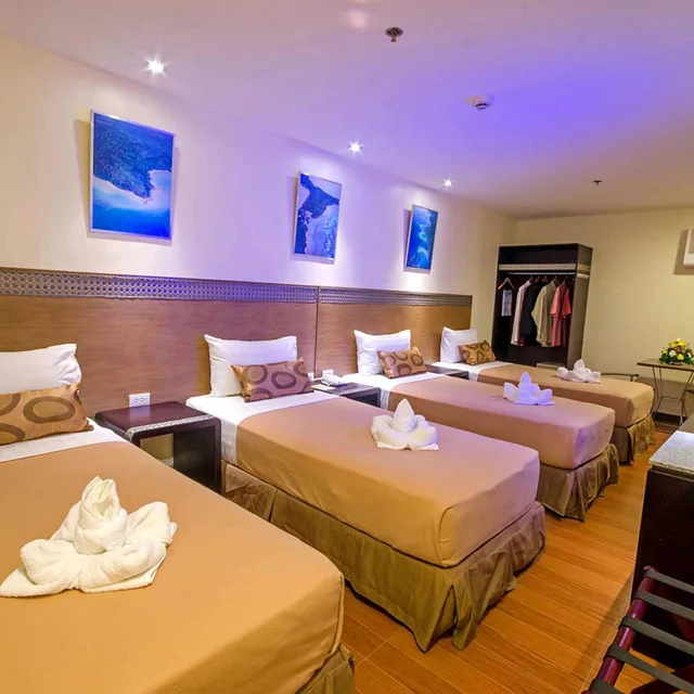 غرفة ديلوكس رباعية، Fersal Hotel Puerto Princesa 1/6