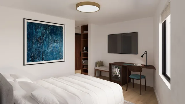شقة ديلوكس بسرير كينج وسرير كوين بغرفتي نوم، The Como Hotel 1/5