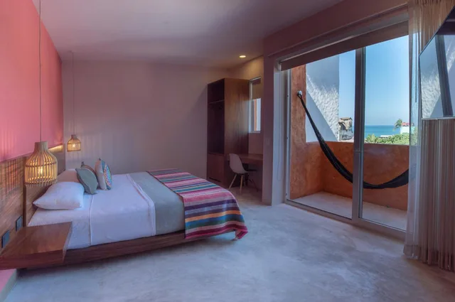 غرفة بسرير مزدوج بإطلالة على البحر بشرفة، Sayulinda Hotel 2/10