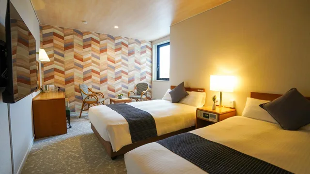 Semi Room, 2 Semi Double Beds، Hotel New Gaea Itoshima 3/3