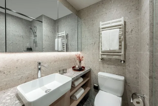 غرفة تنفيذية ثلاثية بسرير كوين مع أريكة، base-Sanlitun Serviced Apartment 9/10