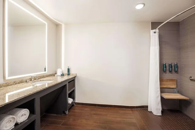 غرفة بسرير كينج بشرفة لذوي الإعاقة، DoubleTree Suites by Hilton Austin Downtown Capitol 7/8