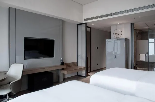 غرفة ديلوكس بسريرين منفصلين بإطلالة على النهر، Chongqing Marriott Hotel 6/9