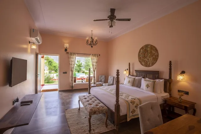 كوخ بسرير مزدوج بإطلالة على المسبح، Ratan Villas Sariska 3/10
