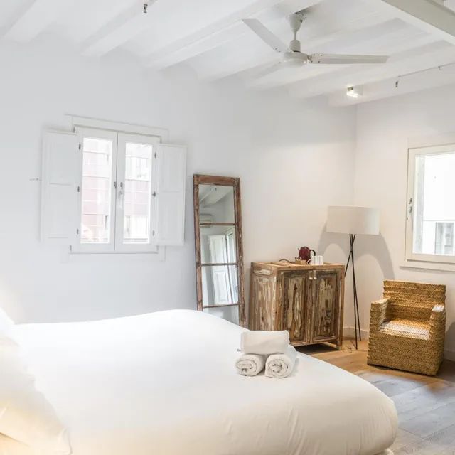 غرفة ديلوكس بسرير مزدوج أو سريرين منفصلين، Eco Boutique Hostal Grau 1/5