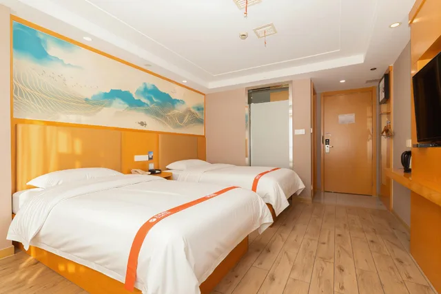 غرفة بزنس بسريرين منفصلين، Shell Hotel (dinosaur garden, Changzhou north high speed railway station, Metro Station) 3/3
