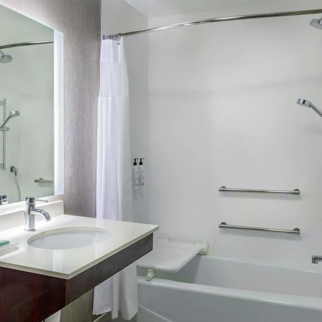 جناح بسرير كينج مع سرير سحّاب إضافي مع أريكة بحوض استحمام لذوي الإعاقة، Springhill Suites Norfolk Virginia Beach 3/9