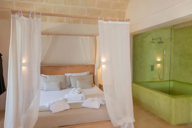 غرفة سوبيريور بسرير مزدوج وسريرين منفصلين، Relais Masseria Villa Cenci 3/9