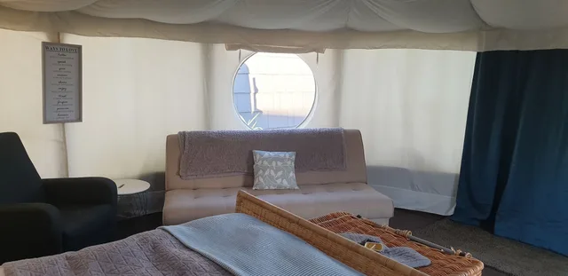 tent, shared bathroom, The Little Hide - Grown Up Glamping 7/10