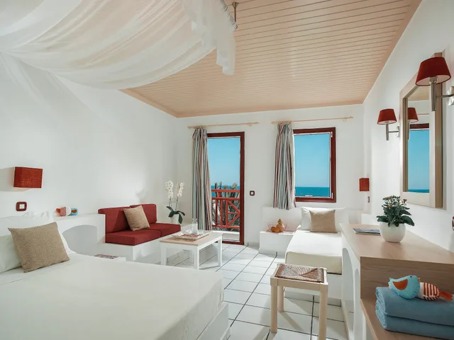 Bungalow, Twin Beds, Sea Front, Sofa, Canvas by Mitsis Cretan Village 1/2