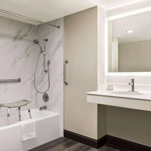 غرفة بسرير كينج بحوض استحمام لذوي الإعاقة، La Quinta Inn by Wyndham San Antonio I-35 N at Toepperwein 2/2