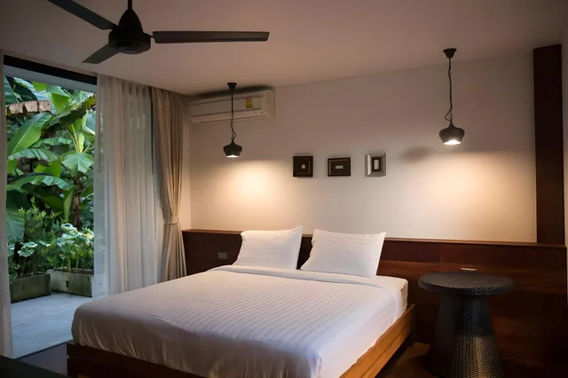 غرفة بسرير كينج بإطلالة على الحديقة بشرفة، Villa De View Chiang Dao 1/1