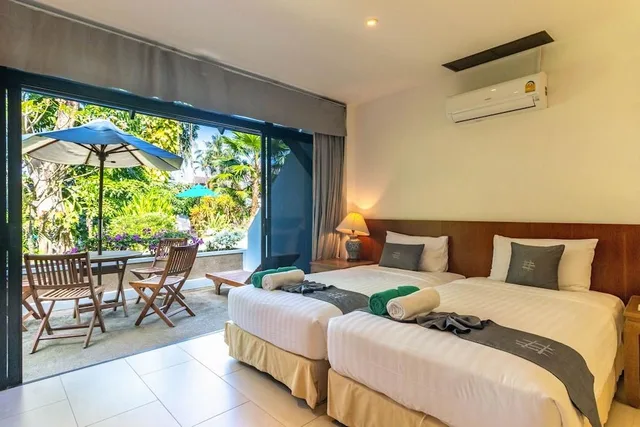 دوبلكس ديلوكس بسرير فردي بإطلالة على الحديقة بغرفتي نوم، Kamala Beach Estate 1/1