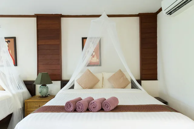 غرفة عائلية بسريرين مزدوجين بإطلالة على الحديقة، Ao Cho Grandview Hideaway Resort 1/1