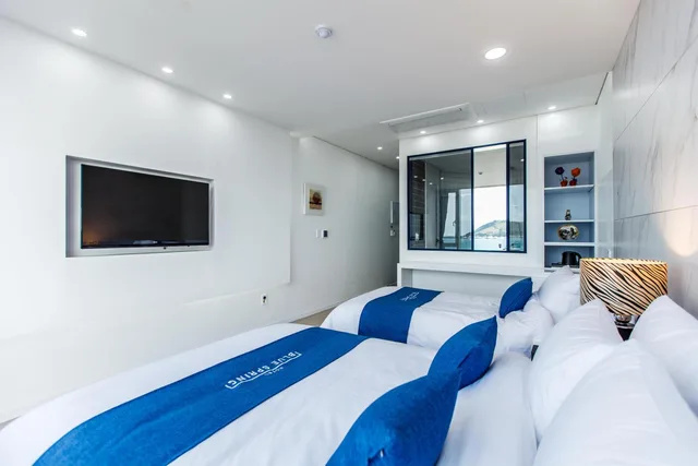غرفة ديلوكس بسريرين منفصلين بإطلالة على البحر، Bluespring Boutique Hotel 3/10