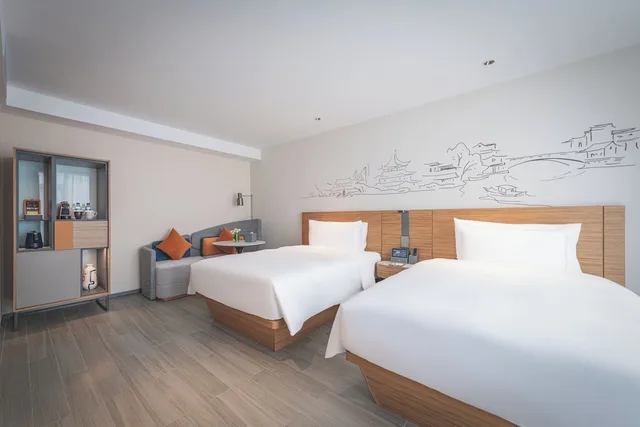 غرفة ديلوكس بسريرين منفصلين بغرفة نوم واحدة، UrCove by Hyatt Nanjing Downtown 2/10