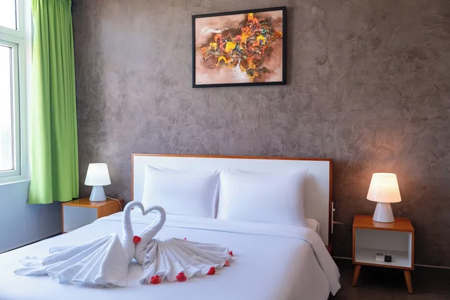 غرفة ديلوكس بسرير كوين بإطلالة على المدينة، G8 Center Hotel Saigon 6/10