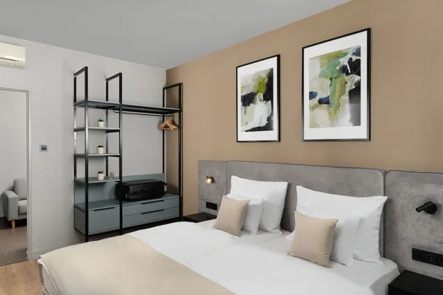 شقة ديلوكس بأربعة أسرّة وسريرين كينج بشرفة بغرفتي نوم، Florin Apart Hotel 4/6