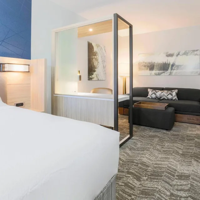 جناح بسرير كينج مع سرير سحّاب إضافي مع أريكة في طابق مرتفع، SpringHill Suites by Marriott Truckee Lake Tahoe 3/6