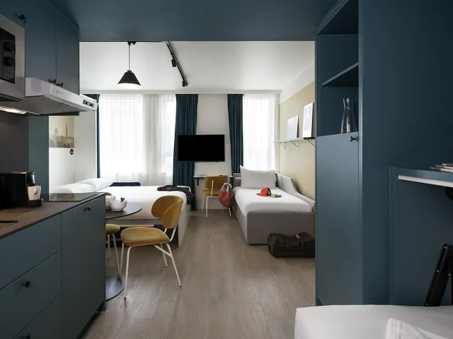استوديو بسرير مزدوج وسرير فردي مع أريكة، Adagio Access Gent Centrum Dampoort 1/6