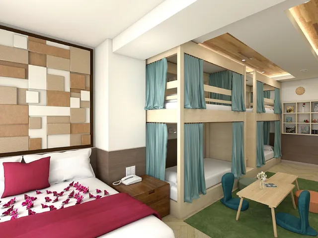 غرفة عائلية بسرير كوين وأسرّة بطابقين، Hotel Pasela Living 1/7