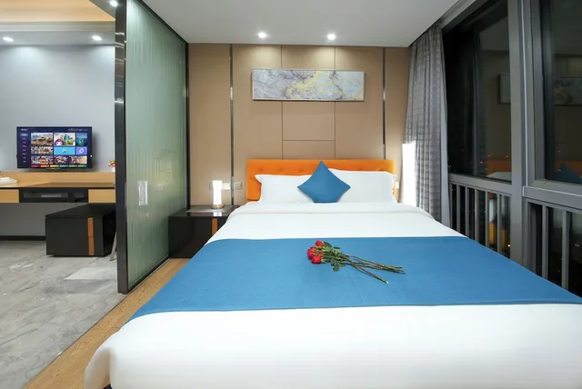 استوديو تنفيذي بسرير كوين، Pengman International Apartment Hotel (Beijing Road Jiedeng Duhui) 1/6