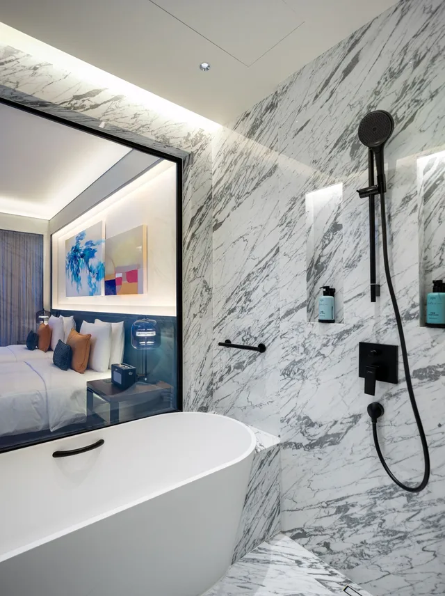 غرفة بسريرين منفصلين في طابق مرتفع، Andaz Hotel Macau 3/3