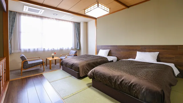 غرفة يابانية اقتصادية بسريرين منفصلين بحوض استحمام، Sasai Hotel 1/1