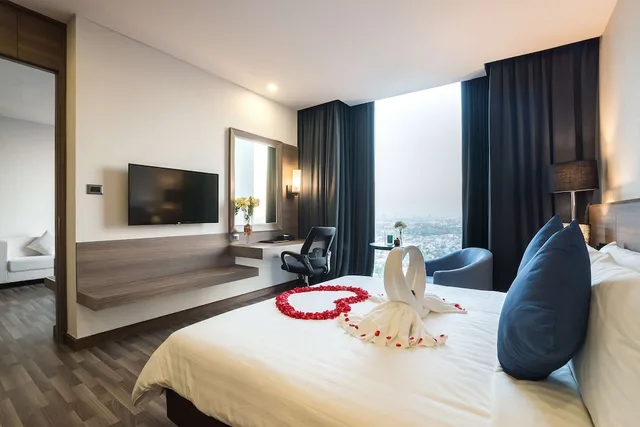 جناح بسرير مزدوج وسرير فردي بإطلالة على المدينة، Best Western Plus Wanda Grand Hotel 3/7