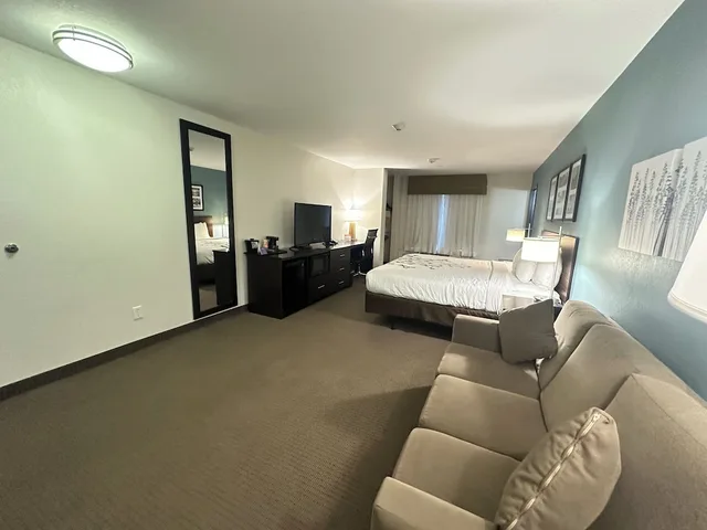 جناح بسرير كينج مع أريكة لذوي الإعاقة، Sleep Inn & Suites Fort Dodge 2/4