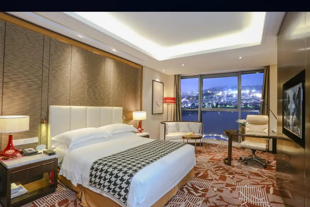 غرفة تنفيذية بسرير كوين بإطلالة على النهر، Yiwu Shangcheng Hotel 2/5