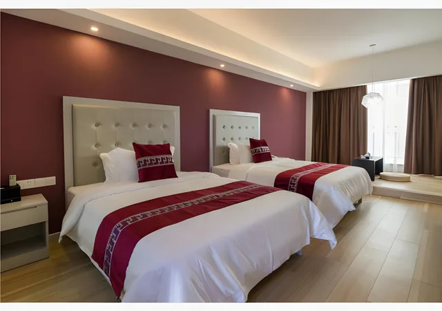 غرفة ديلوكس بسريرين منفصلين، Poltton International Service Apartment- Liuzhou Wanda Plaza 2/2