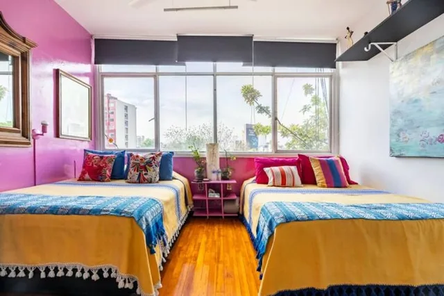 غرفة بسرير كوين وسرير فردي بحمام مشترك، Casa ITZAE B&B 7/10
