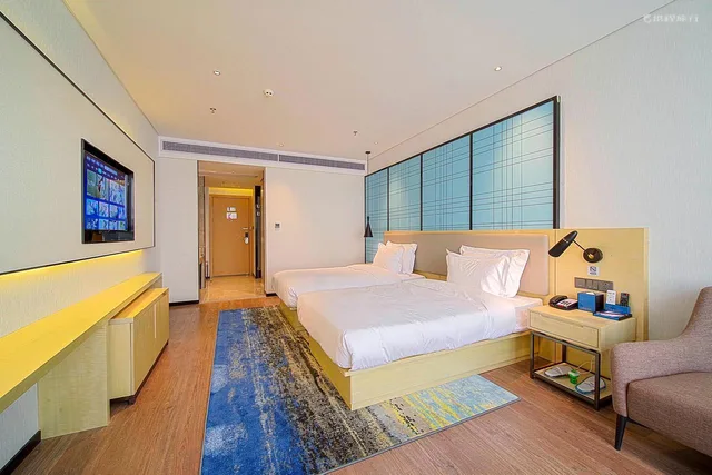 غرفة بزنس بسريرين منفصلين، Echarm Hotel Foshan West Station Shishan Luocun 1/1