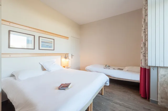 شقة بفراش فوتون وسرير مزدوج وسرير فردي بغرفة نوم واحدة مع أريكة، RESIDENCE PIERRE ET VACANCES LE FORT DE LA RADE 2/6