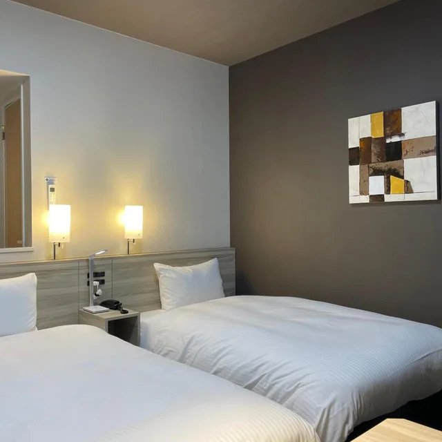 غرفة بسريرين منفصلين للمدخنين، Hotel Route Inn Shikoku Chuo 1/4
