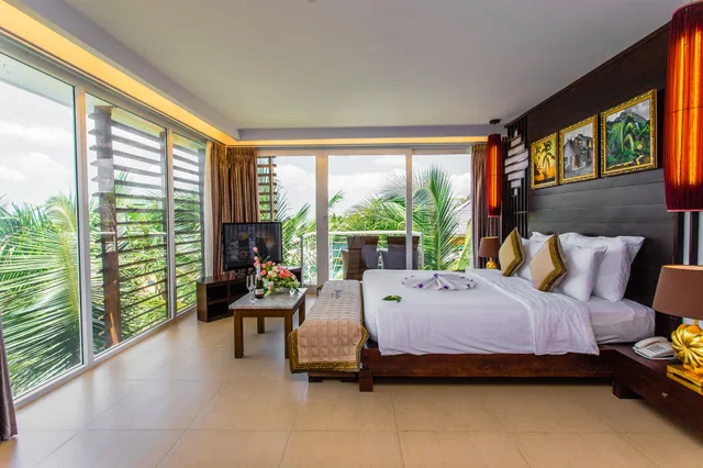 غرفة غراند بريميوم بسرير كينج بإطلالة على الحديقة، Villa Del Sol Beach Villas & Spa 5/10