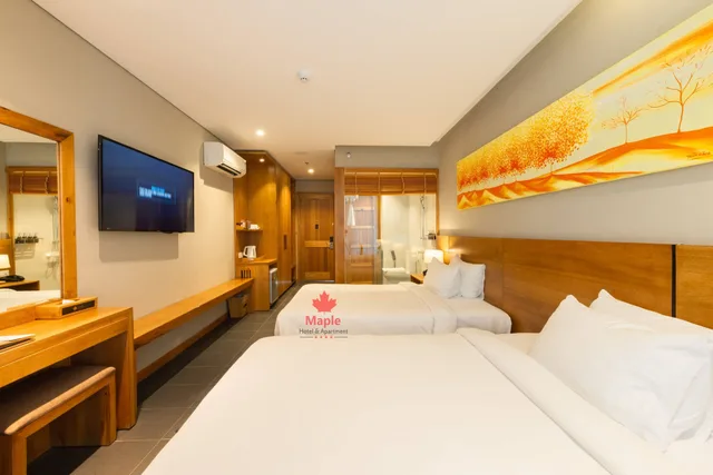 غرفة ديلوكس بسريرين منفصلين بشرفة، Maple Hotel Apartment 1/4