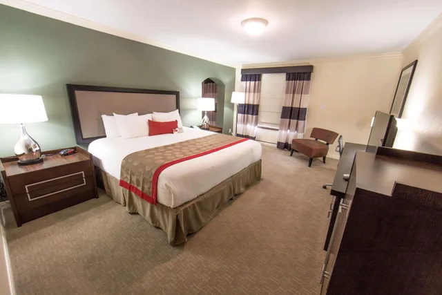 غرفة بسرير مزدوج بإطلالة على المسبح، Ramada By Wyndham Houston Intercontinental Airport East 3/3