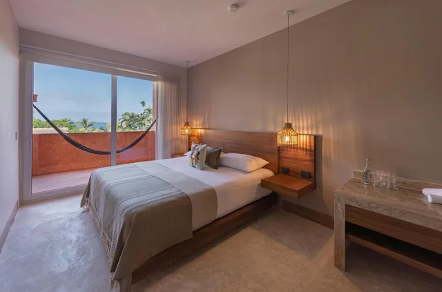 غرفة بسرير مزدوج بإطلالة على البحر بشرفة، Sayulinda Hotel 4/10